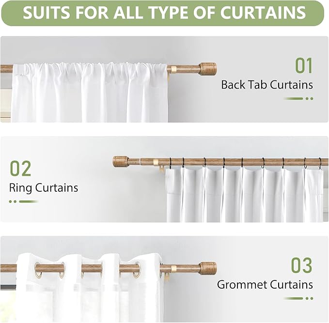 5/8” Diameter Curtain Rods 30-120 Inch, - Image 7