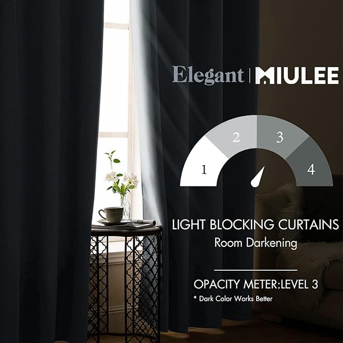 MIULEE Blackout Curtains for Bedroom Living Room Thermal Insulated Room - Image 2