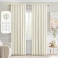 MIULEE Cream Back Tab Blackout Curtains 72 Inches Long 2 Panels Set by MIULEE