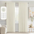 MIULEE Cream Back Tab Blackout Curtains 90 Inches Long 2 Panels Set by MIULEE