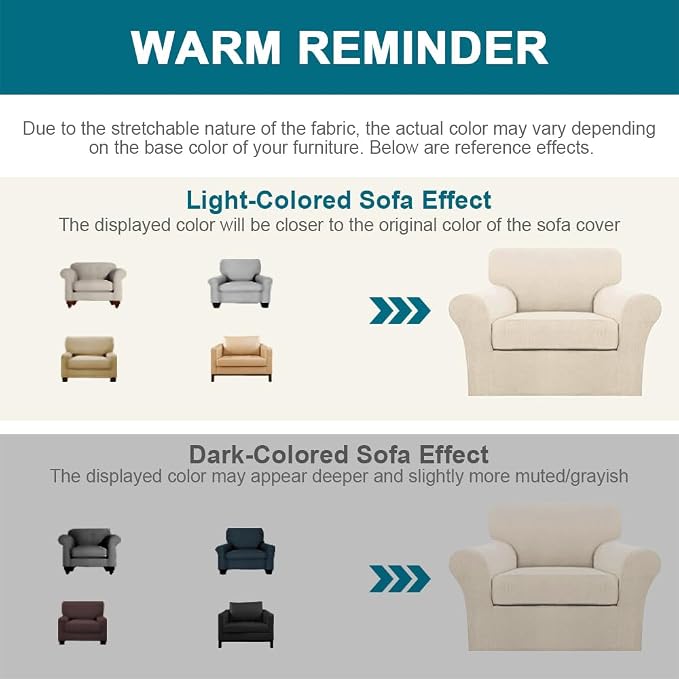Turquoize 2 Piece Chair Covers for Living Room Armchair Couch Cover - Image 6