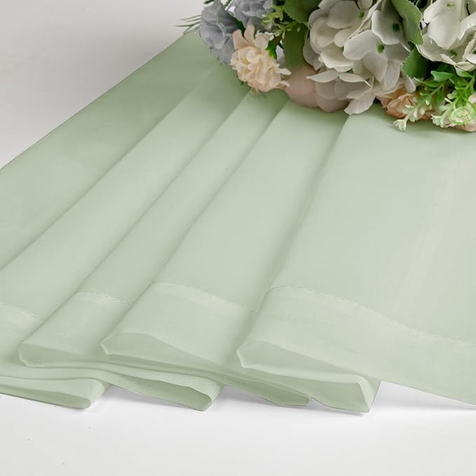 Lecloud Light Green Sheer Curtains 78 Inches Long 2 Panels, Modern Light - Image 6