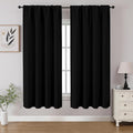 CUCRAF Black Blackout Curtains 54 inch Length 2 Panels Set, Rod Pocket Room by CUCRAF