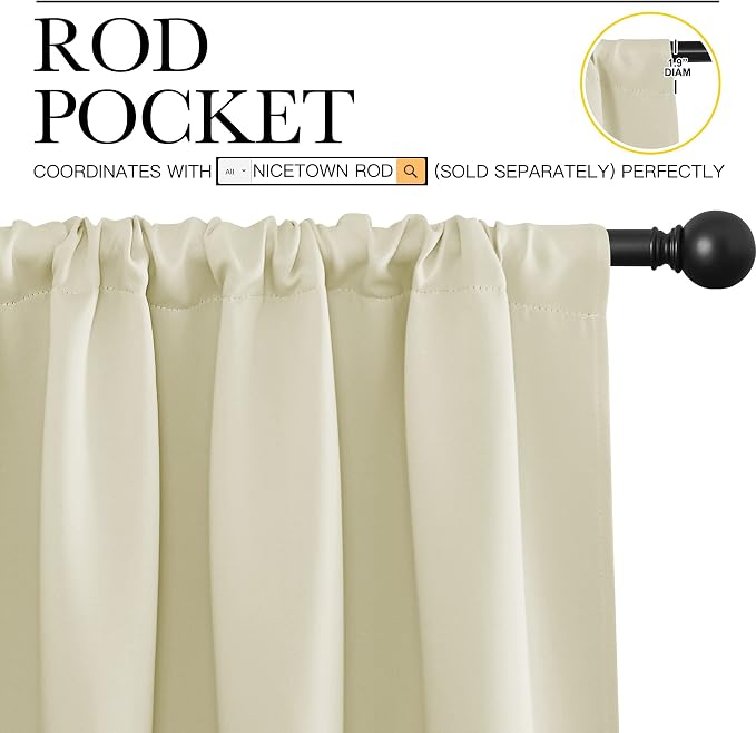 NICETOWN Kitchen Curtains, Short Blackout Curtains & Drapes, Home Decoration - Image 3