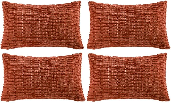 Fancy Homi 4 Packs Boho Burnt Orange Fall Decorative Throw Pillow Covers 12x20 by Fancy+Homi