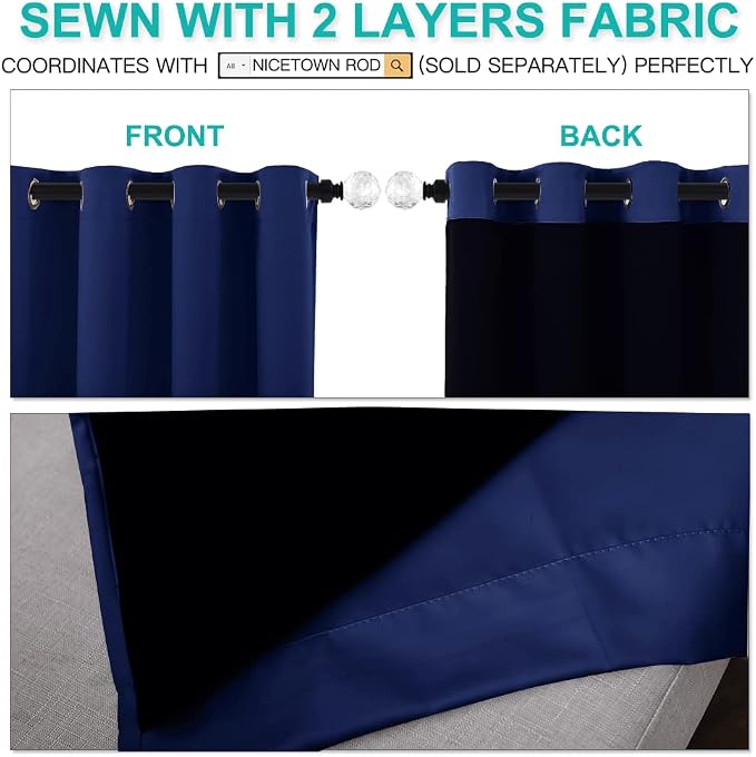 NICETOWN Complete 100% Blackout Curtains, Thermal Insulated & Energy Efficiency - Image 5