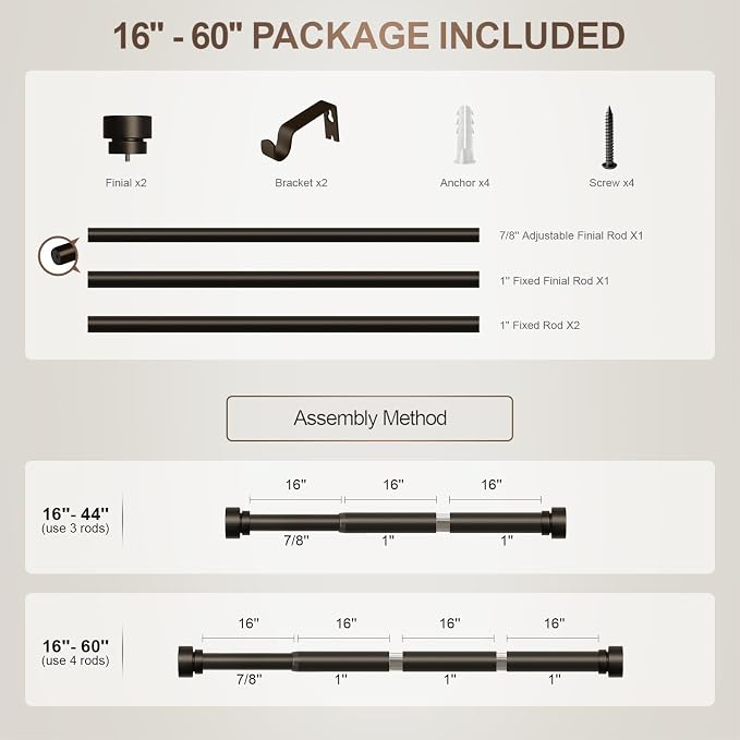 Lootkell Modern Brown Curtain Rods - Image 9