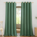 NICETOWN Thick Linen Olive Green Curtains & Drapes, Grommet Linen Blend Privacy by NICETOWN