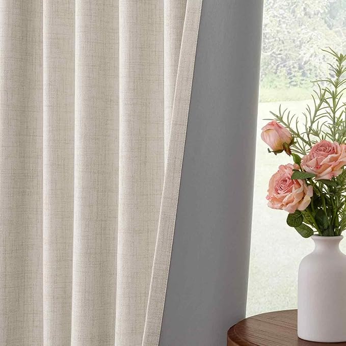INOVADAY 100% Blackout Curtains 108 Inches Length 2 Panels Set, Back Tab/Rod - Image 5