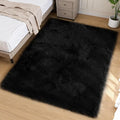 Goolela Black Faux Sheepskin Fur Rug 5x8 by Goolela