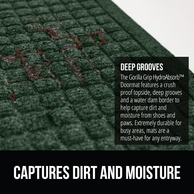 GORILLA GRIP® Ultra Absorbent Front Door Mat Outside Entrance, Traps Dirt and - Image 5