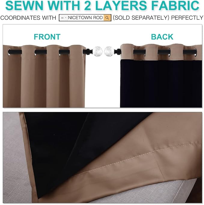 NICETOWN Warm Curtains for Winter, Complete Blackout Shades for Large Window - Image 4