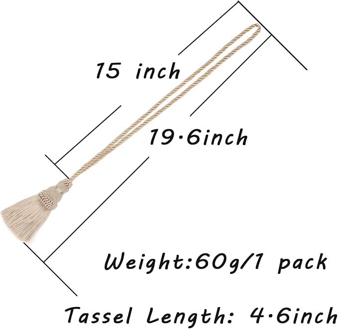 Fenghuangwu 4 Pack Curtain Tie Backs Rope Tassels - Image 2