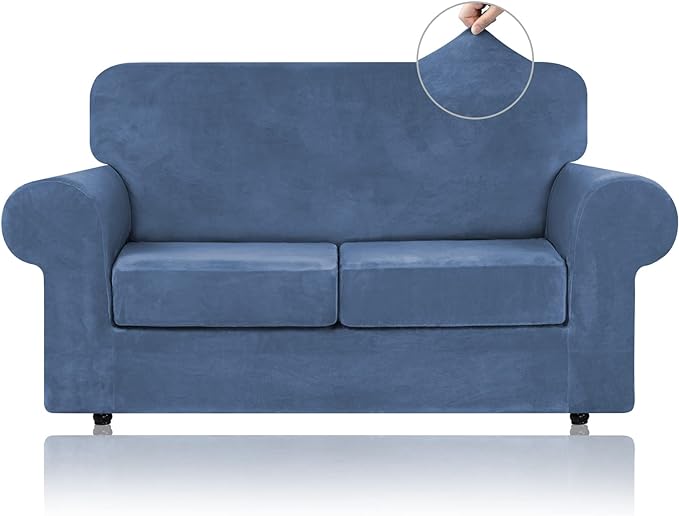 WEERRW Velvet Couch Covers for 2 Cushion Couch Sofa by WEERRW