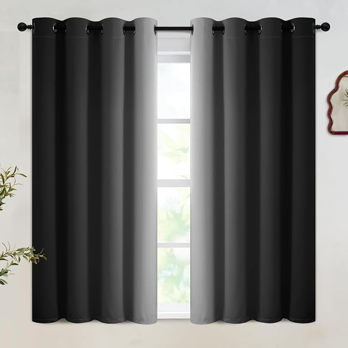 SimpleHome Black Ombre 100% Blackout Curtains by SimpleHome