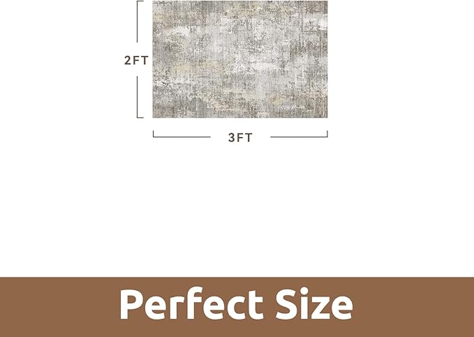 2 x 3 Small Area Rug Indoor Entryway Rug Machine Washable Non Slip Low Pile - Image 2
