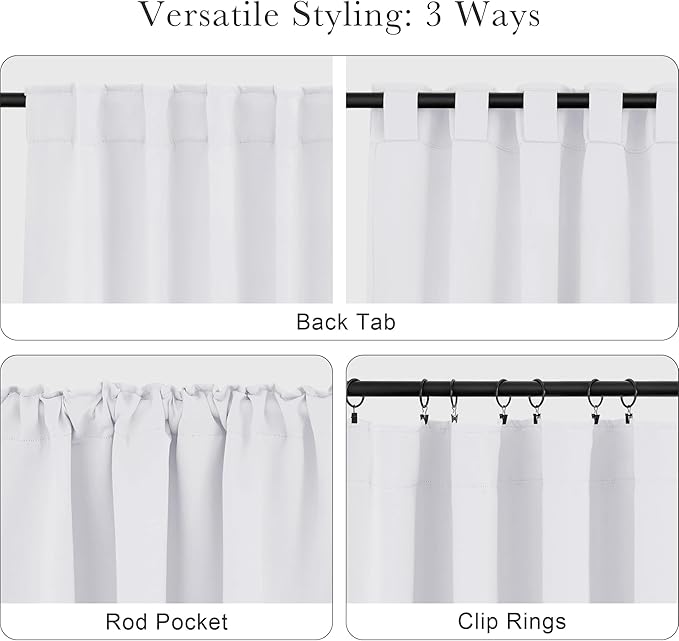 PONY DANCE White 50% Lighting Blocking Curtains - Image 5