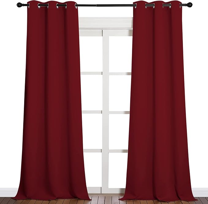 NICETOWN Christmas Burgundy Red Blackout Drapes by NICETOWN