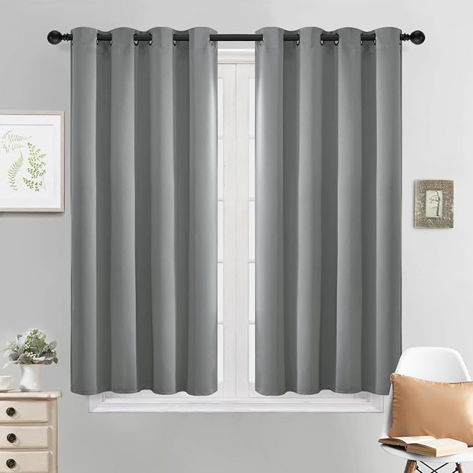 Yakamok Dove Grey Curtains 54 Inches Length Blackout Curtain by Yakamok