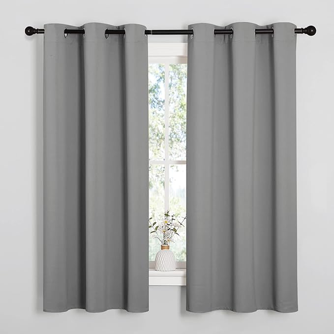 NICETOWN Silver Grey Thermal Insulated Grommet Blackout Curtains, Kids Window by NICETOWN