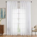 OVZME White Bedroom Curtains 2 Panel Sets 90 Inch Length, 59 Inch Extra Wide by OVZME