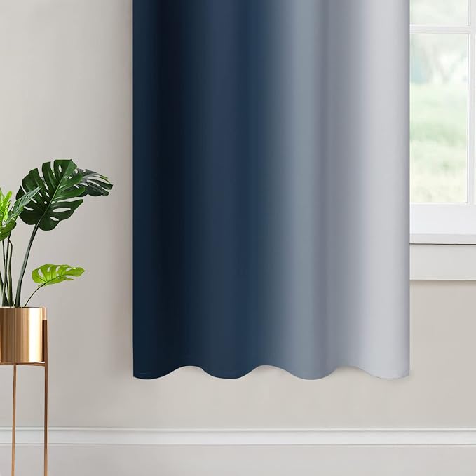 Yakamok Room Darkening Ombre Curtains 63 Inch Length, Light Blocking Grommet - Image 4