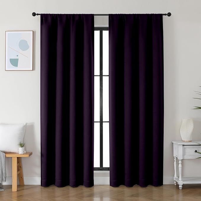 Simplebrand Ava BlackBerry Blackout Curtains by Simplebrand