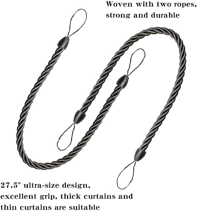 BEL AVENIR Curtain Rope Tiebacks, Drapery Rope Holdbacks - Image 3