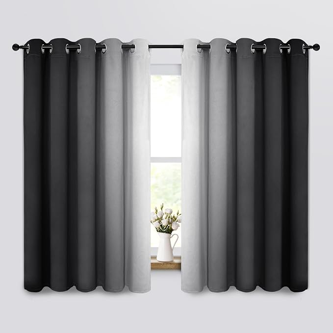 Yakamok Room Darkening Ombre Curtains 63 Inch Length, Light Blocking Grommet by Yakamok