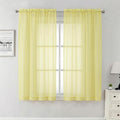 Lecloud Goose Yellow Sheer Curtains 63 Inch Length 2 Panels, Light Filtering by Lecloud