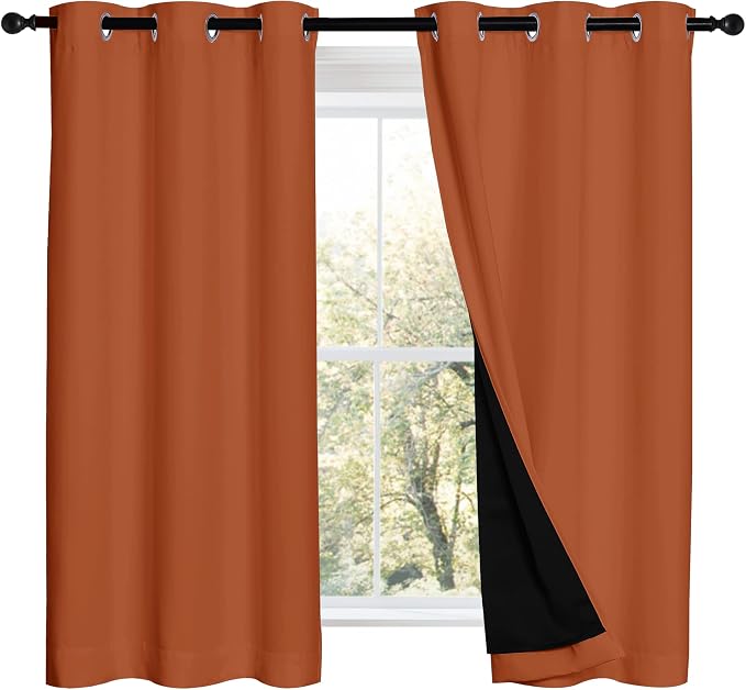 NICETOWN 100% Blackout Curtains 54 inches Long, Double-Deck Completely Blackout - Image 2