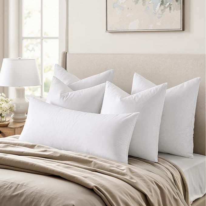 MIULEE Pillow Inserts 22x22, Down Feather Throw Pillow Inserts, Premium Fluffy - Image 3