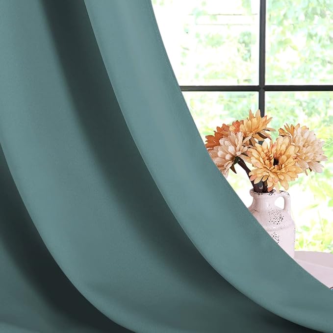NICETOWN Greyish Blue Blackout Draperies Curtains - Image 6