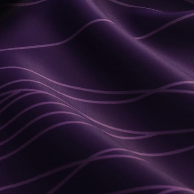 Estelar Textiler Purple and Greyish White Ombre Short Blackout Kitchen Curtains - Image 9
