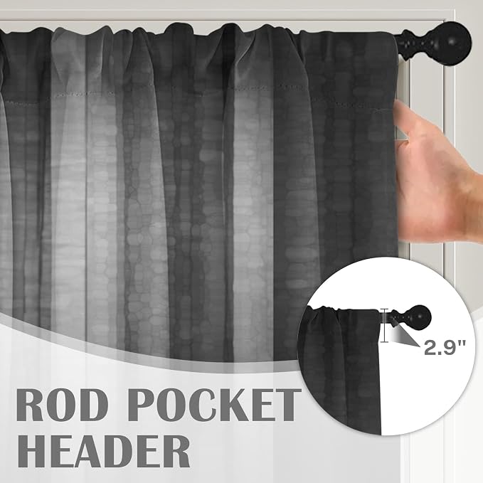 Emvency 2 Pack Valances Window Treatments, 52x12 Inch Rod Pocket Valances - Image 5