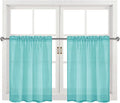 DWCN Aqua Sheer Curtains Semi Transparent Voile Rod Pocket Curtains by DWCN