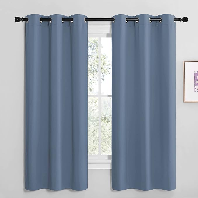 NICETOWN Short Curtains for Kitchen, Thermal Insulated Solid Grommet Blackout by NICETOWN