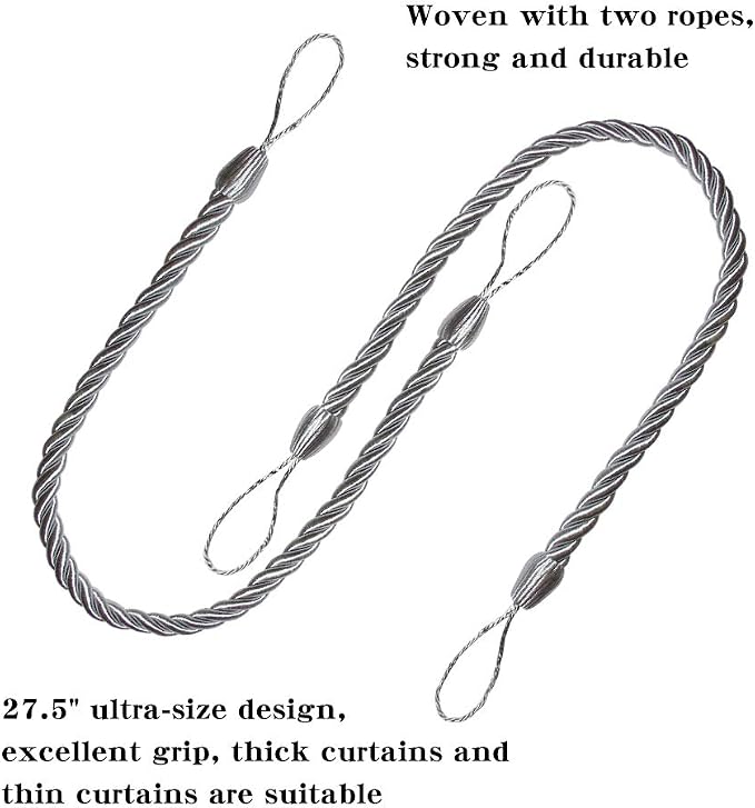 BEL AVENIR Curtain Ropes Tiebacks Tie-Backs, Curtain Handmade Holdbacks - Image 3