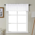 Gwine White Valances for Windows, Small Light Filtering Rod Pocket Cafe Valance by Gwine