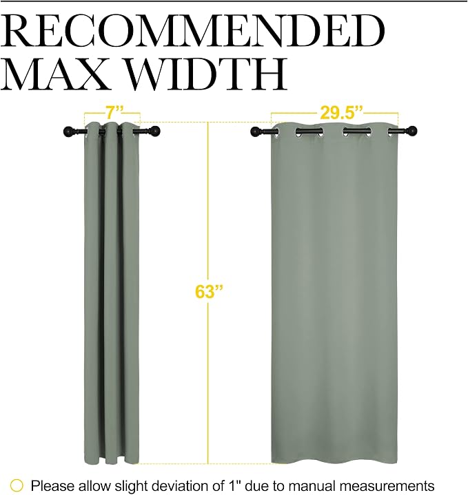 NICETOWN Bedroom Curtain Panels Blackout Draperies, Thermal Insulated Solid - Image 7