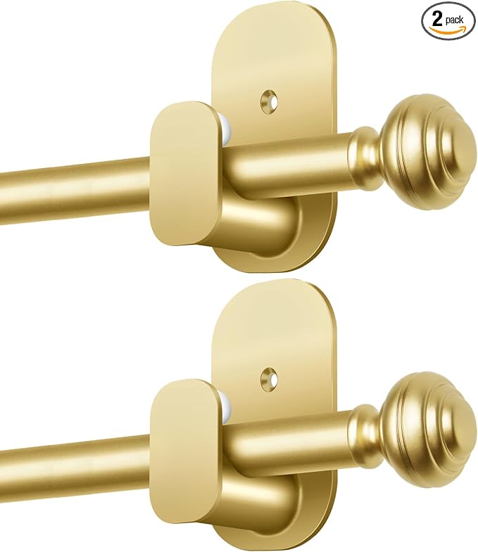 KAMANINA 2 Pack Curtain Rods No Drilling by KAMANINA