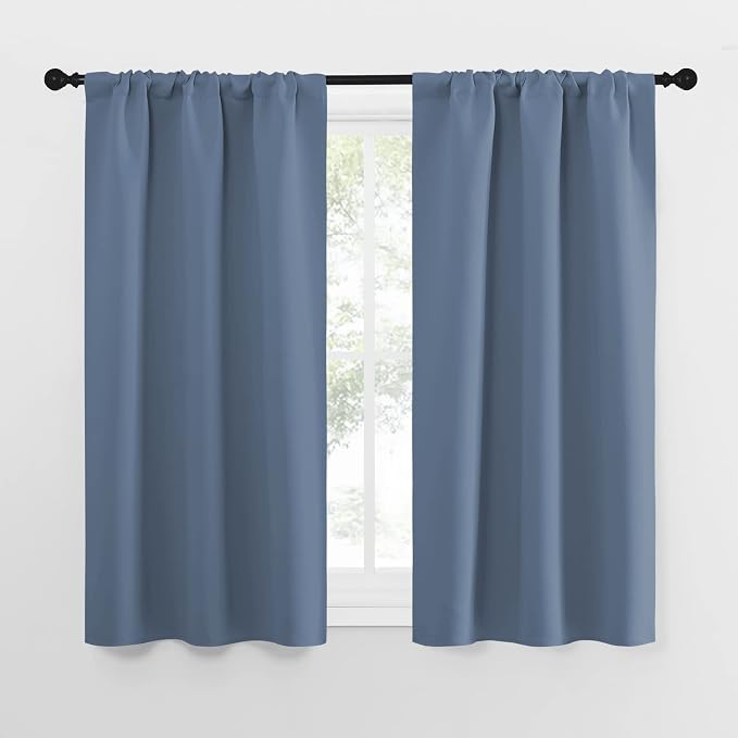 NICETOWN Kitchen Curtains, Short Blackout Curtains & Drapes, Small Window Rod by NICETOWN