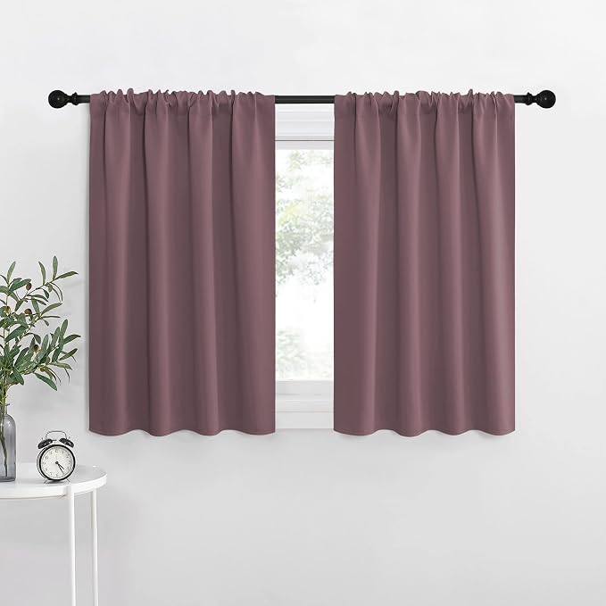 NICETOWN Blackout Curtains for Living Curtains, Dry Rose, 2 Panels, 29 by 30 by NICETOWN
