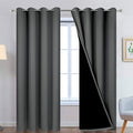 Yakamok Dark Grey Full Shade Curtain Panels, Heavy Duty Lined Curtains 84 by Yakamok