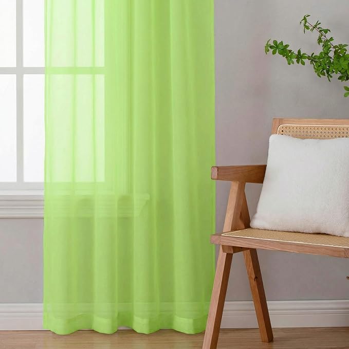 Sheer Curtains 84 Inches Long 2 Panels Set - Image 9