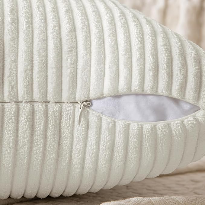 MIULEE White Decorative Throw Pillow Covers 20x20 Inch - Image 3