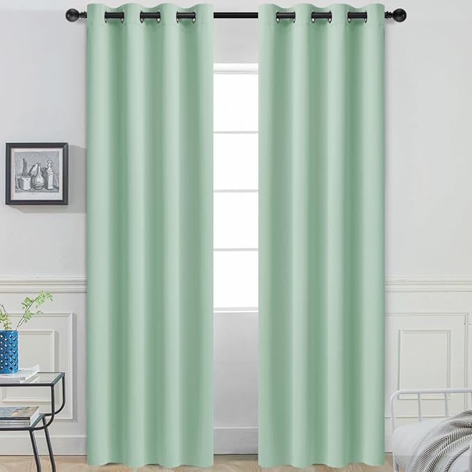 Yakamok Light Sage Green Blackout Curtains by Yakamok