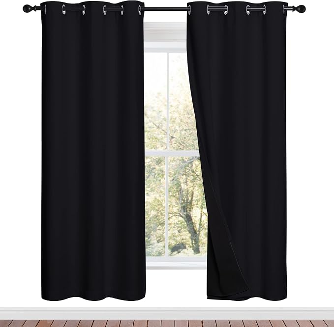 NICETOWN 100% Blackout Window Curtain Panels, Full Light Blocking Drapes by NICETOWN
