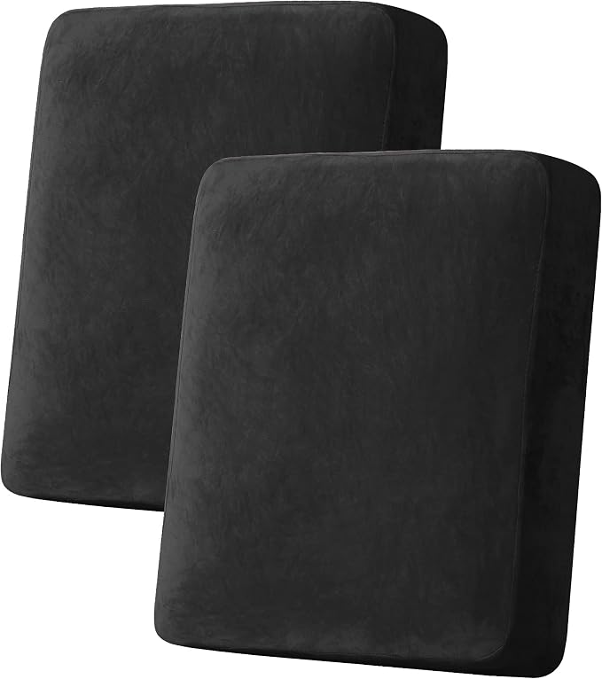 H.VERSAILTEX Velvet Stretch Couch Cushion Cover Plush Cushion Slipcover by HVERSAILTEX