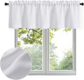 OWENIE Bob Valance Curtains 18 Inch Length 1 Piece, Faux Linen Slub Solid White by OWENIE